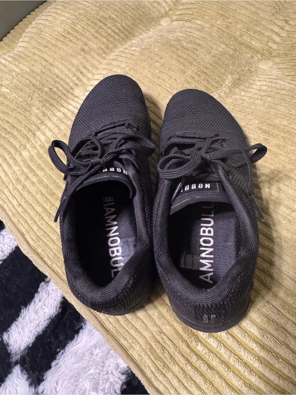 NOBULL Black Knit Lace-Up Trainers